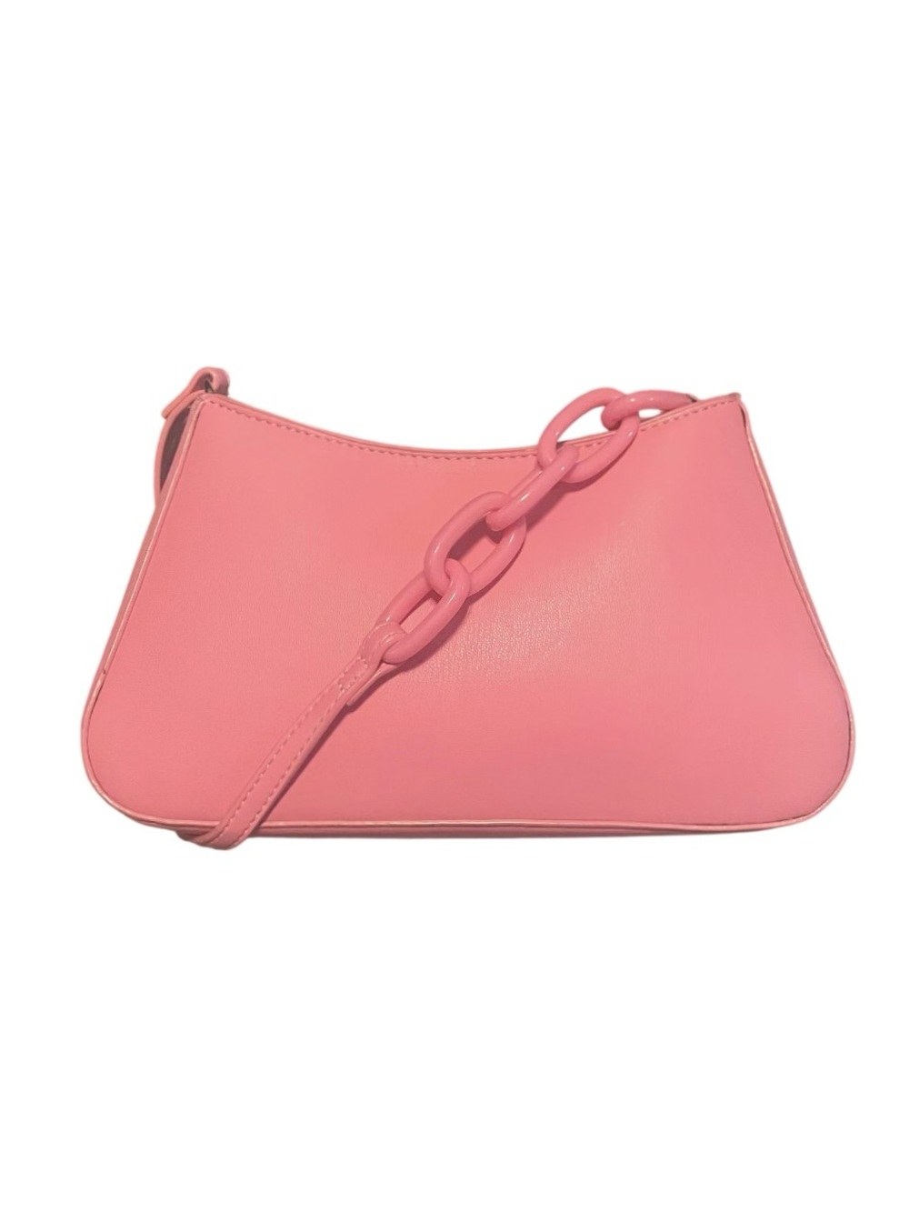 House of Want "Newbie" Vegan Leather Pink Baguette Shoulder Bag